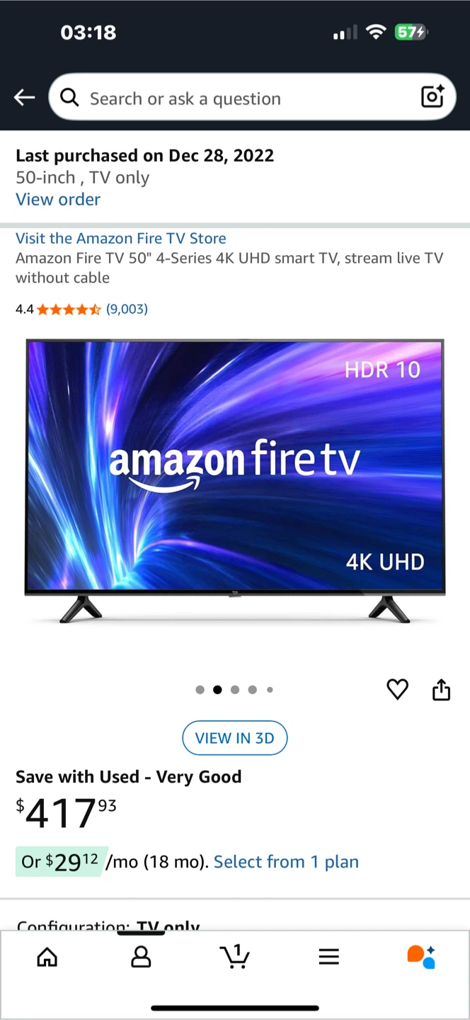 Amazon Fire TV 50” - MOVE OUT SALE