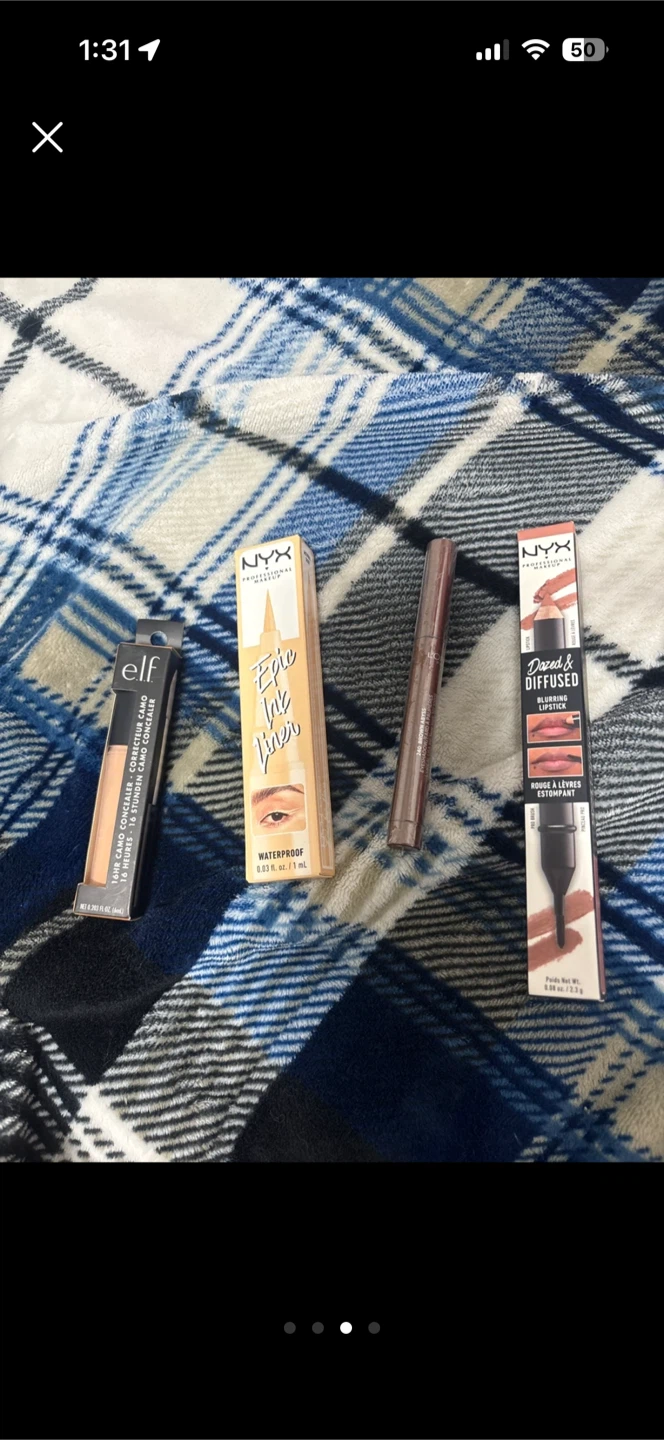 NYX Epic Ink Liner, e.l.f. Camo Concealer & Lipstick