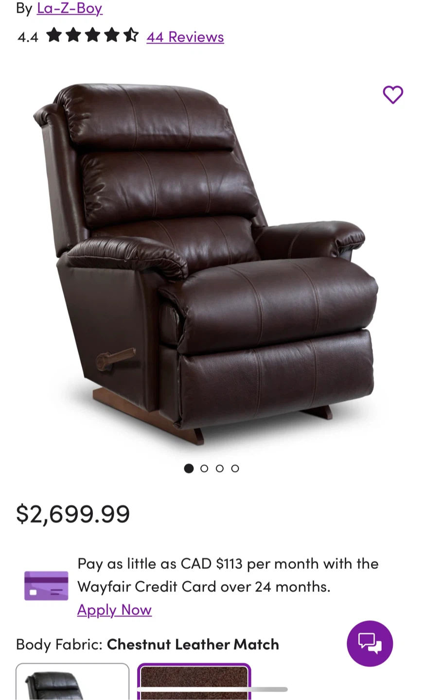 La-Z-Boy Chestnut Leather Recliner - photo 2