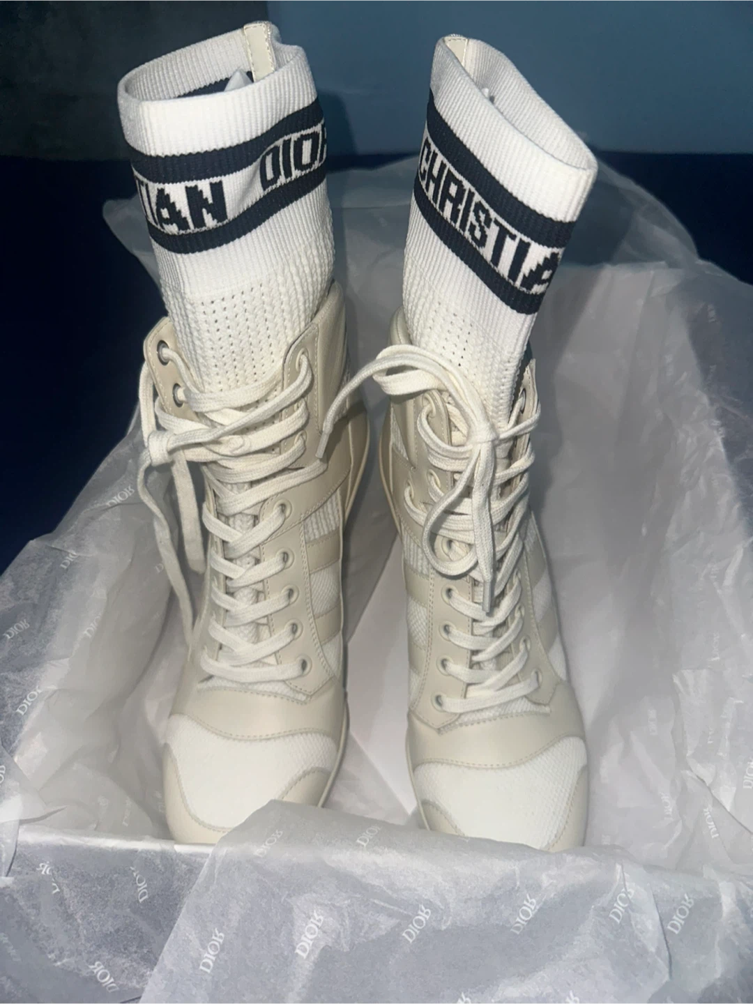 Dior Calfskin High-Top Sneakers Size 37