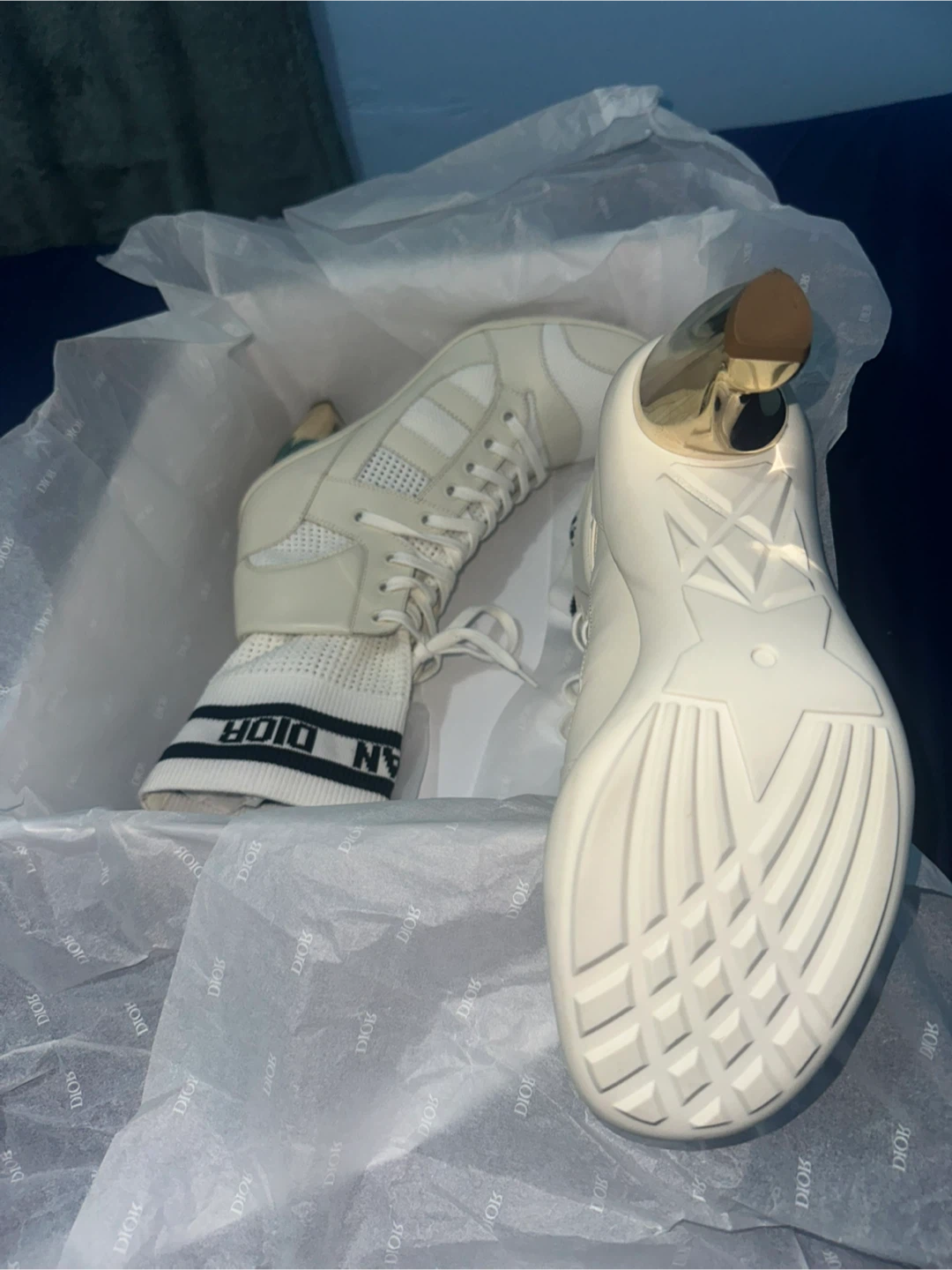 Dior Calfskin High-Top Sneakers Size 37 - photo 4