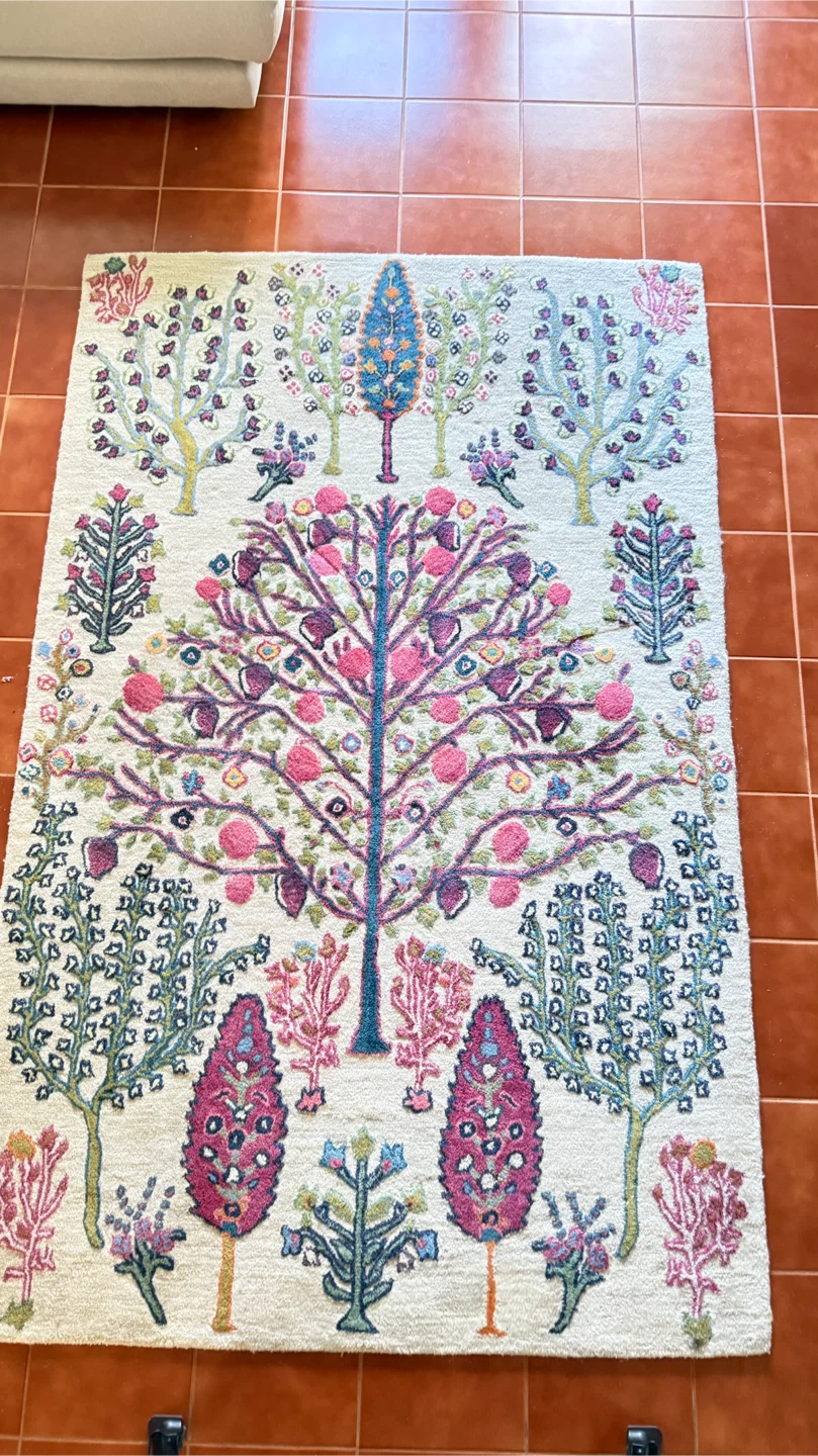 Anthropologie Floral Tree Rug