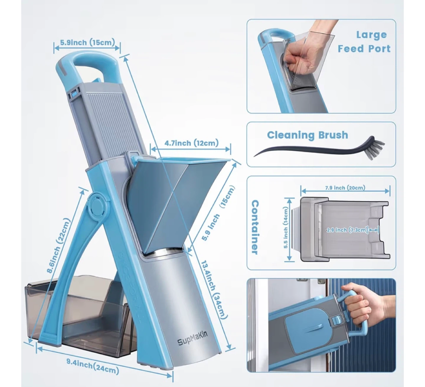 Supmakin Mandoline Slicer - Safe Slicing & Chopper