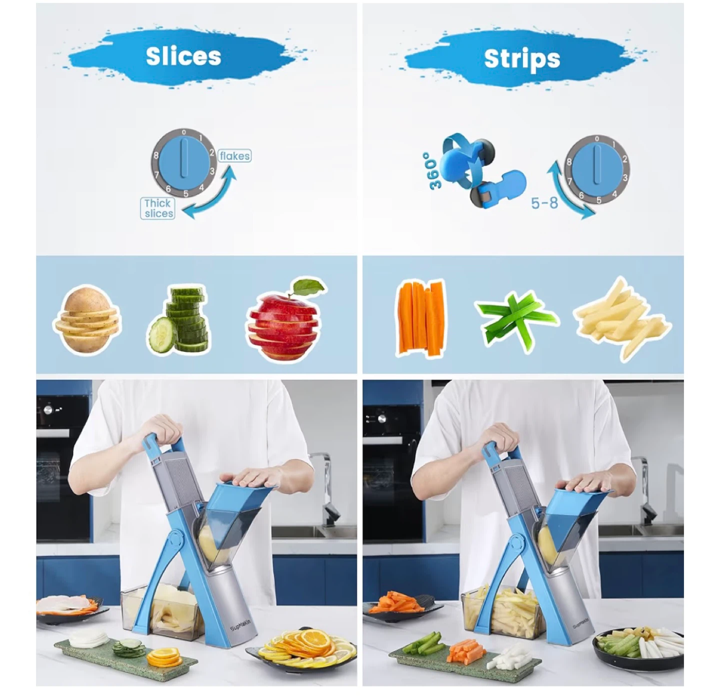 Supmakin Mandoline Slicer - Safe Slicing & Chopper - photo 2