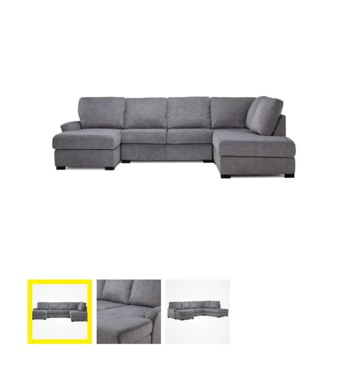Grey U-Shaped Sectional Sofa