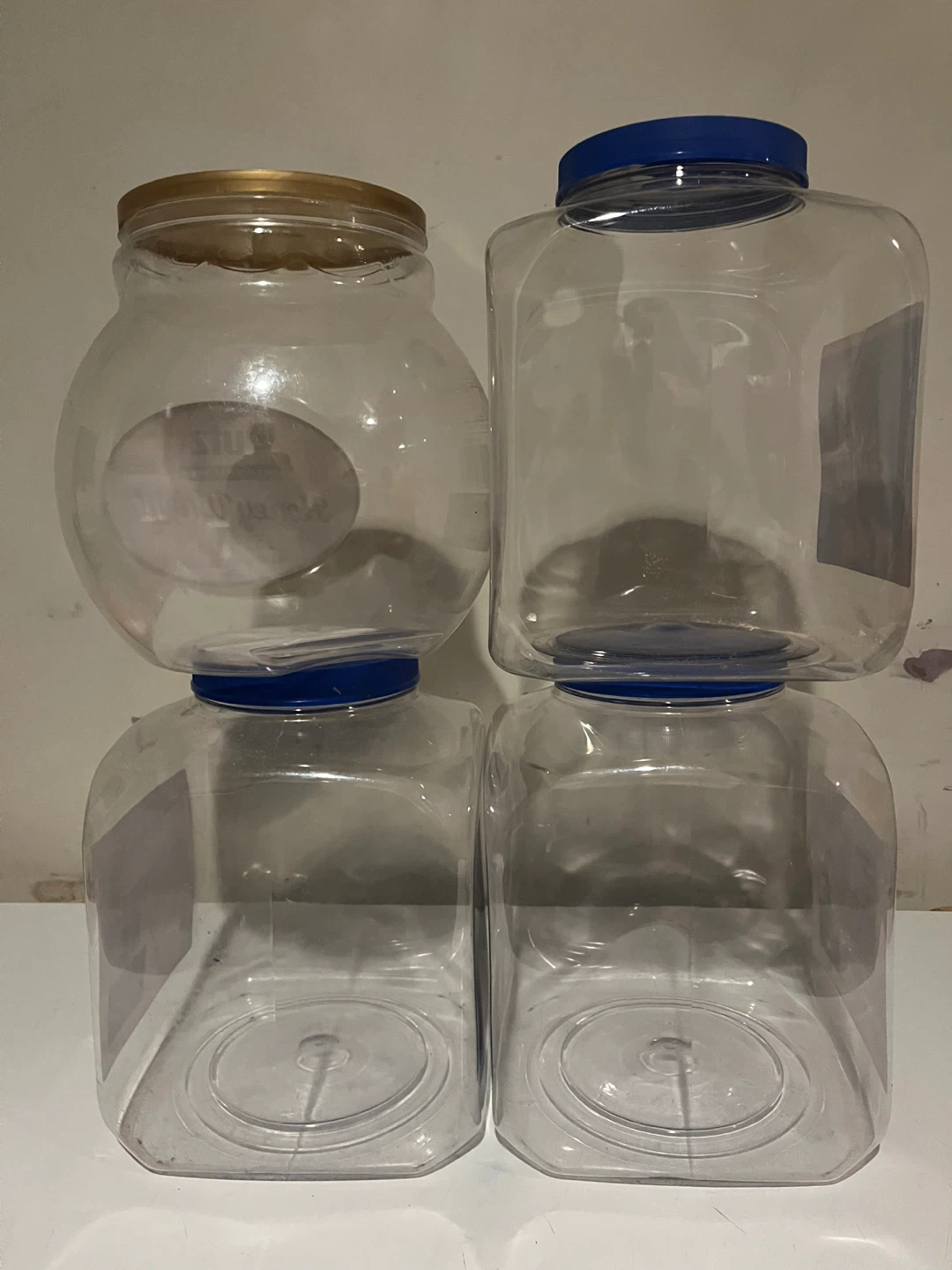 Clear canisters/tubs/containers