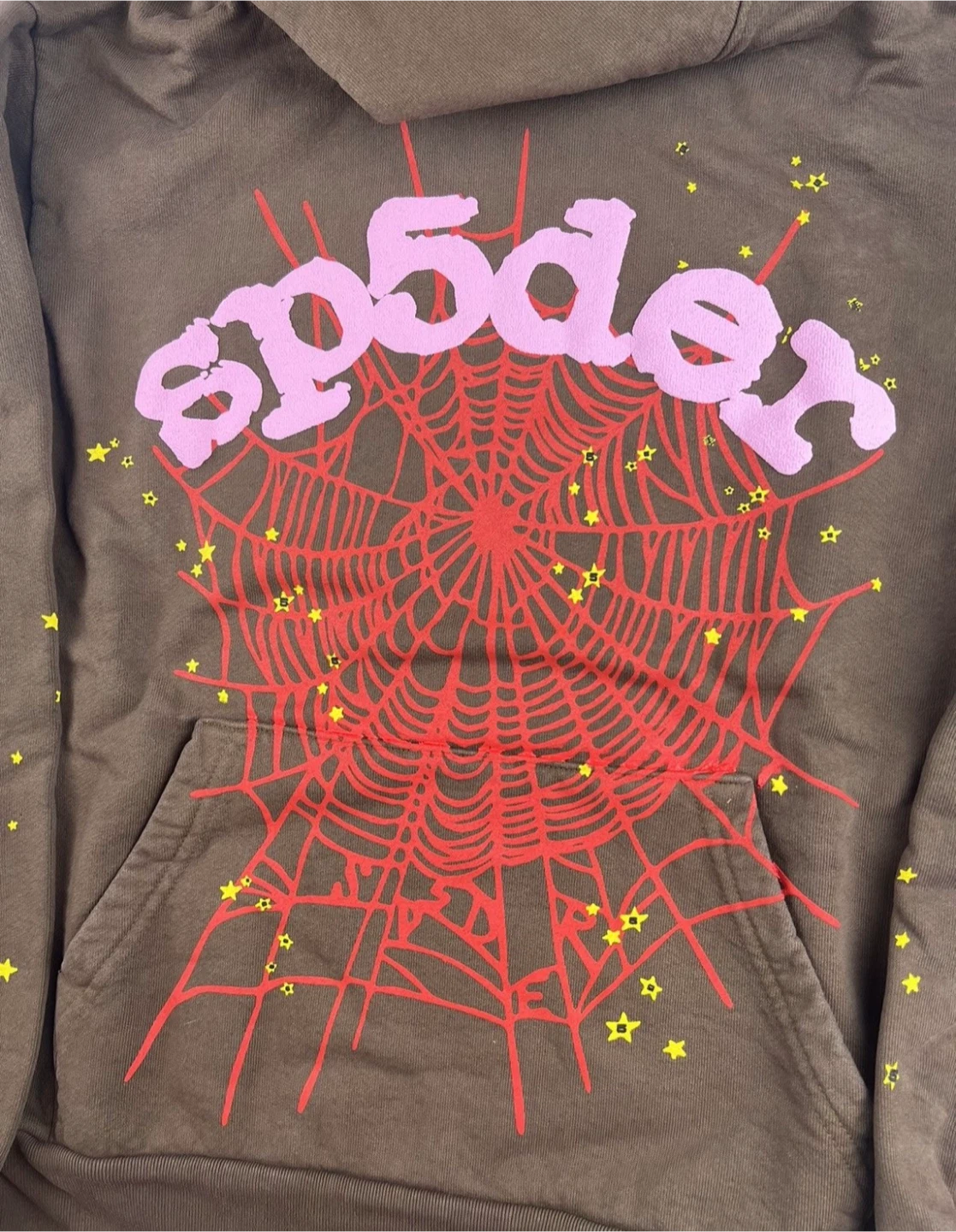 Sp5der Brown Web Hoodie - Size Small - photo 2