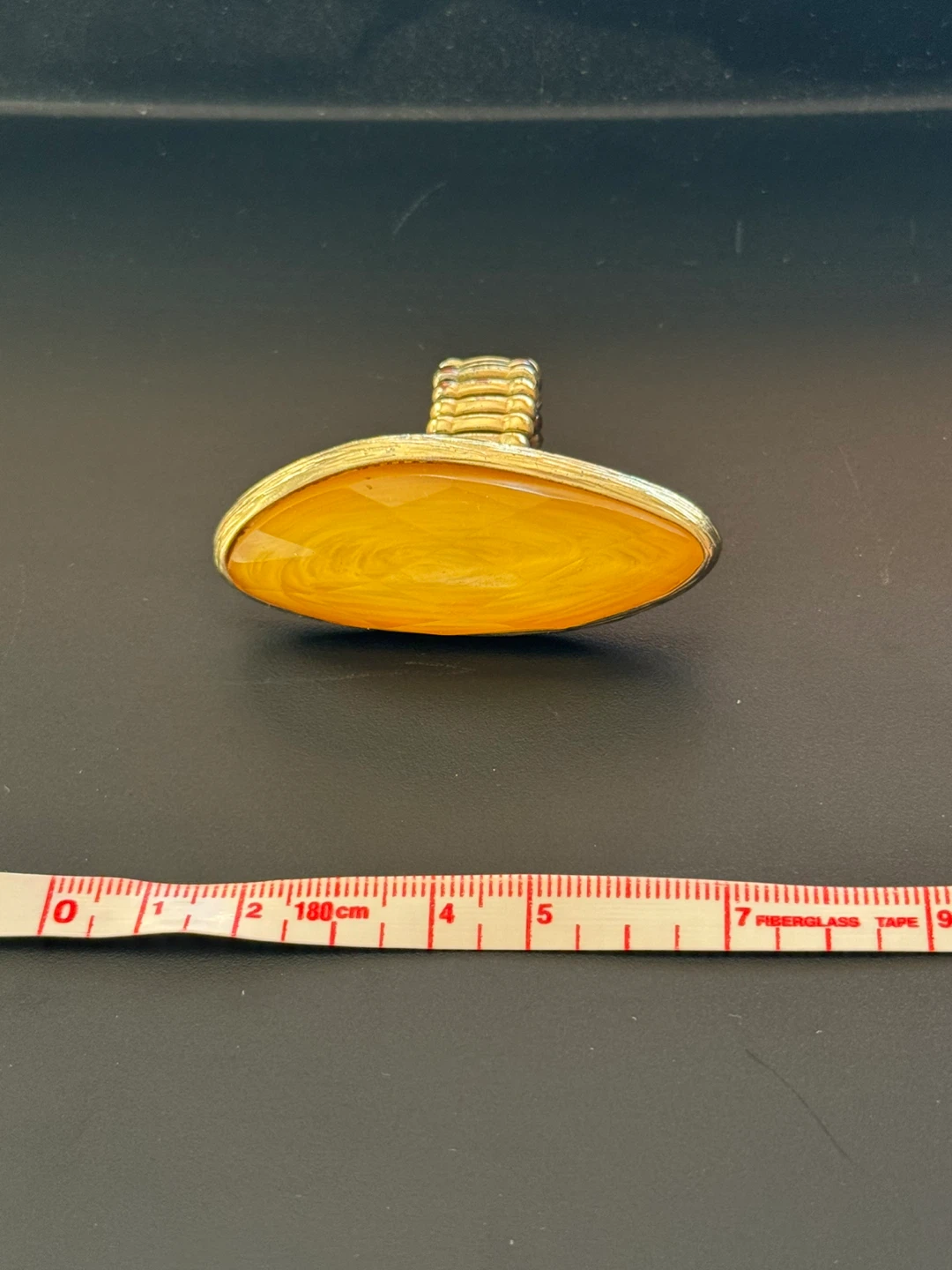 Vintage Adjustable Amber-Colored Ring - photo 4