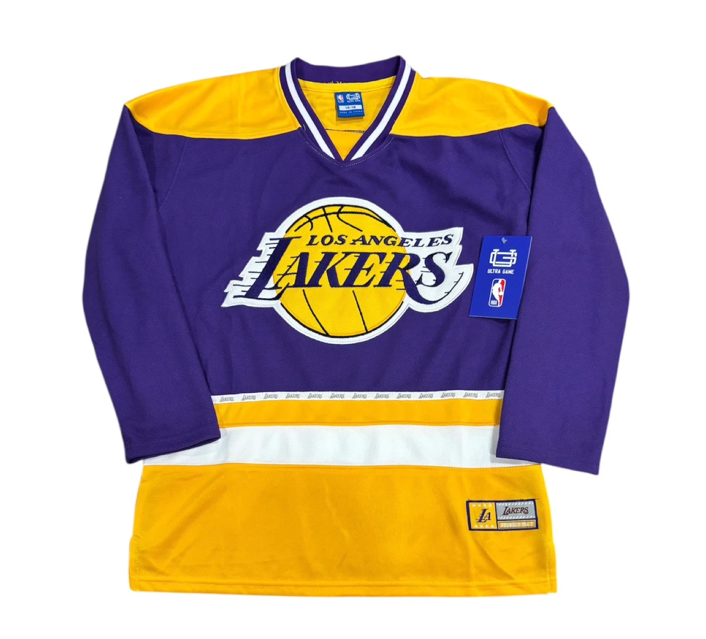 Los Angeles Lakers Ultra Game Hockey Jersey - Size 14-16