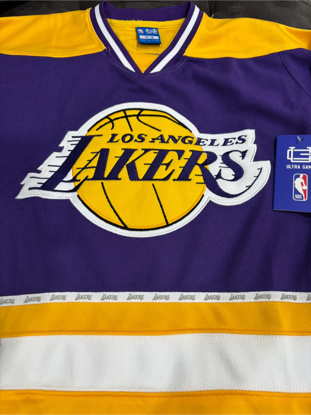 Los Angeles Lakers Ultra Game Hockey Jersey - Size 14-16 - photo 4