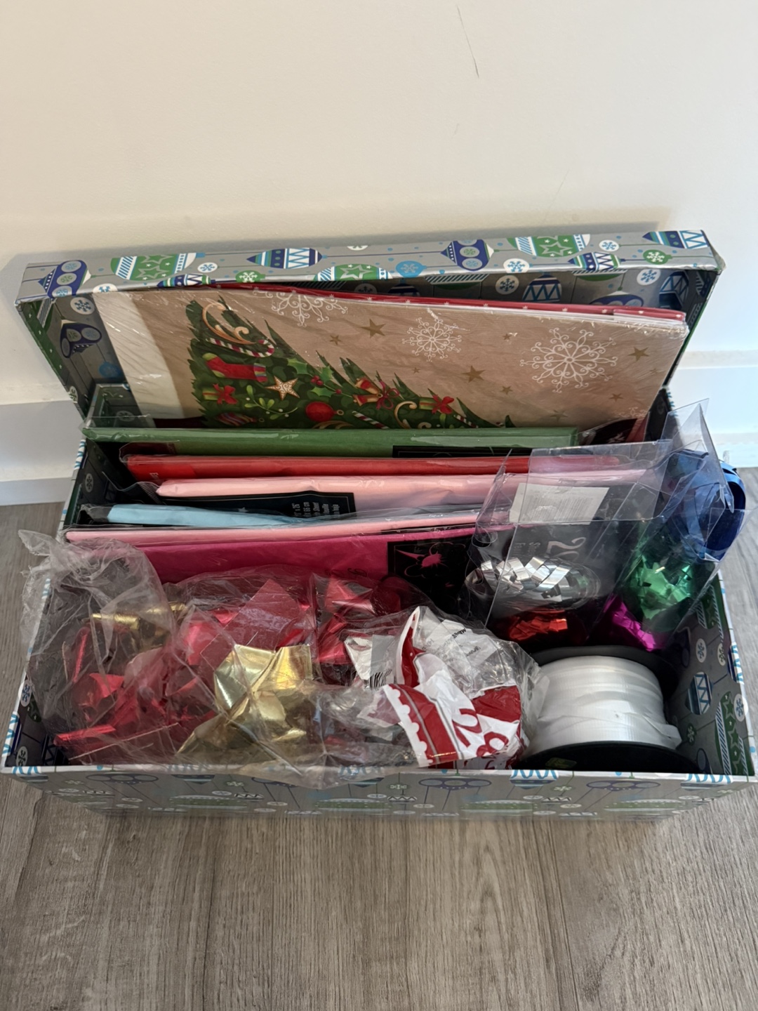 Christmas Wrapping Paper & Decorations Box