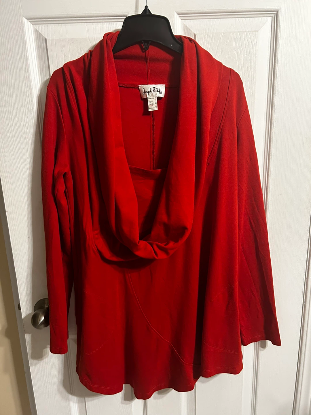 Joseph Ribkoff Red Cowl Neck Top - Size 10