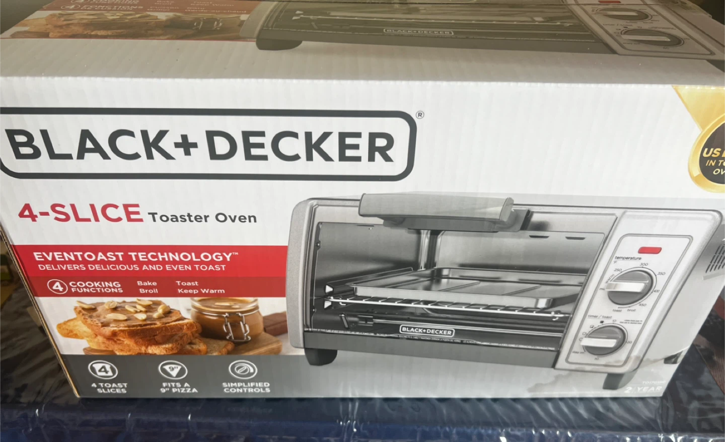Black+Decker 4-Slice Toaster Oven - New