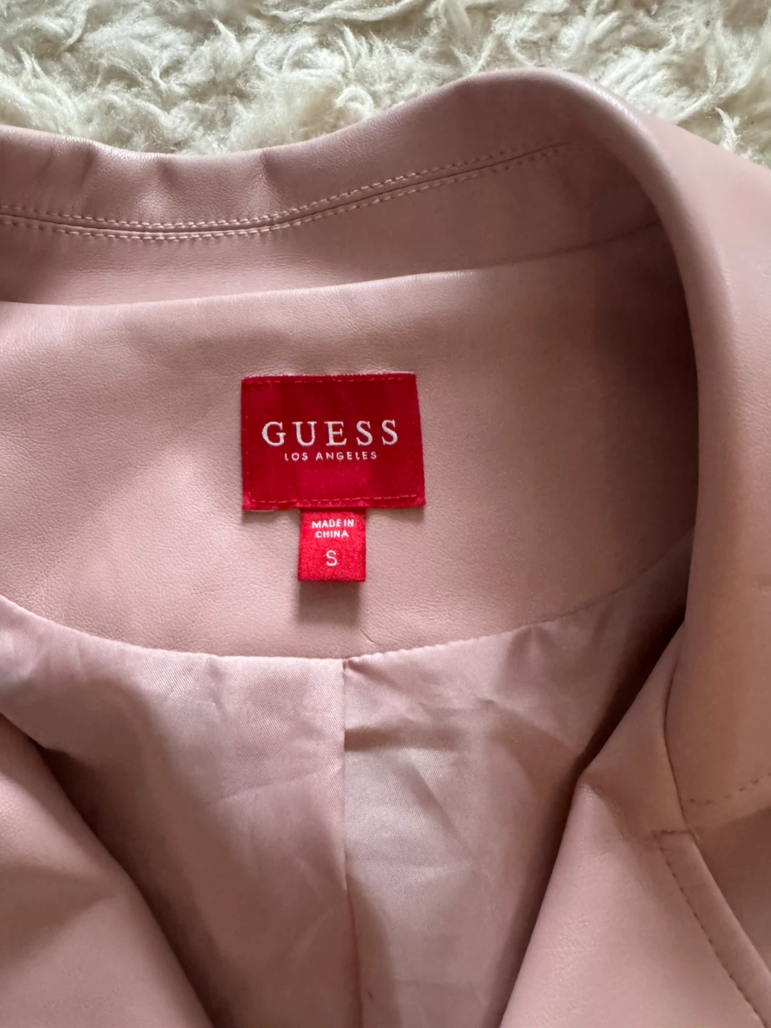 Guess Pink Faux Leather Jacket - Size S - photo 3