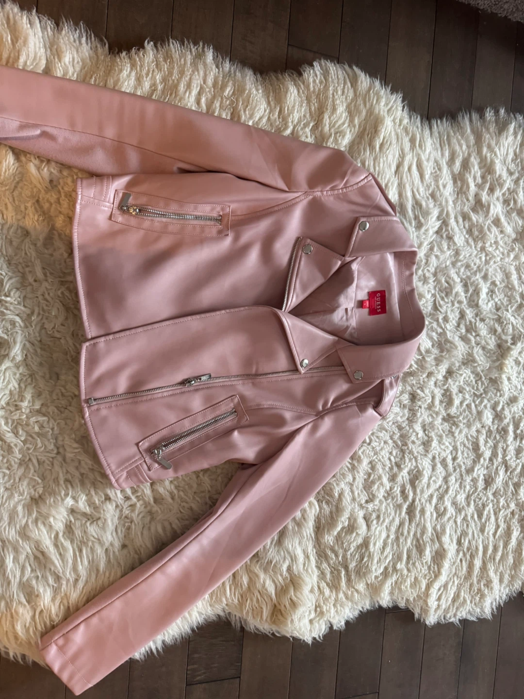 Guess Pink Faux Leather Jacket - Size S - photo 2