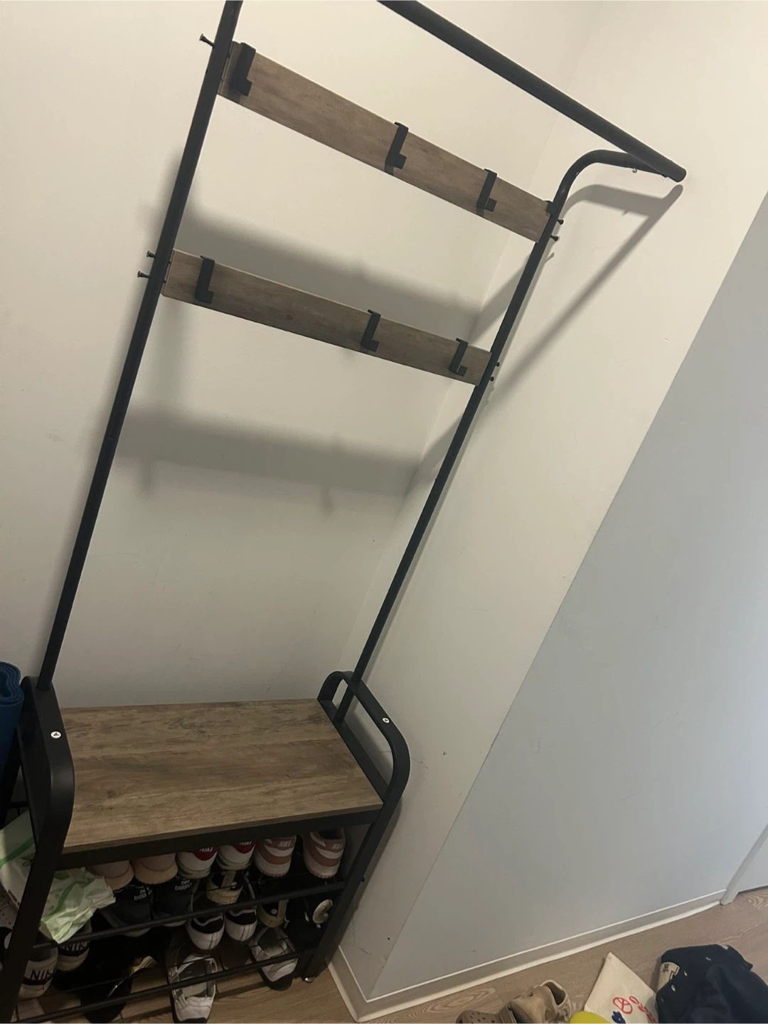 Coat Rack with Shoe Storage Bench