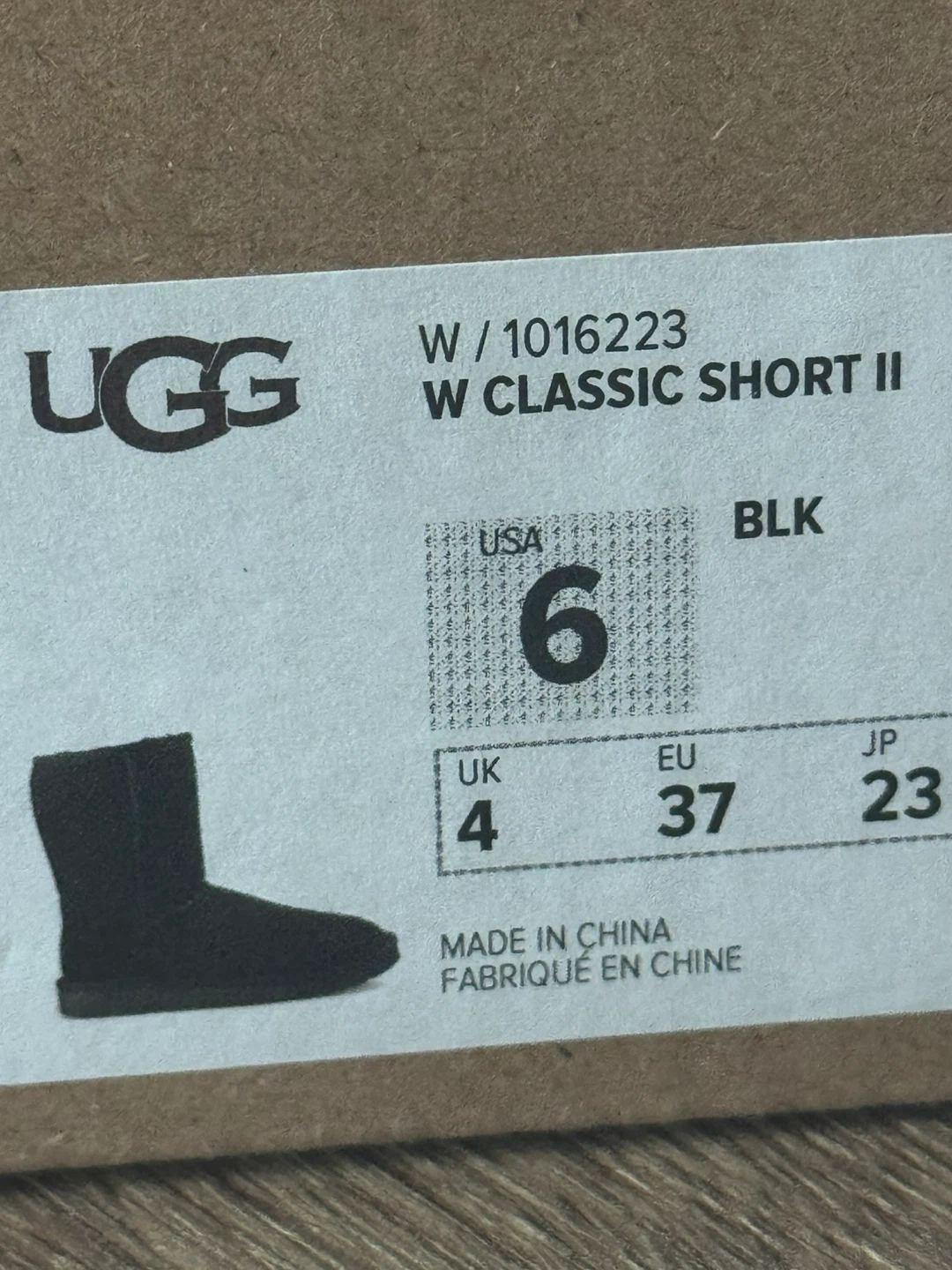 UGG Classic Short II Black Boots - Size 6 - photo 2