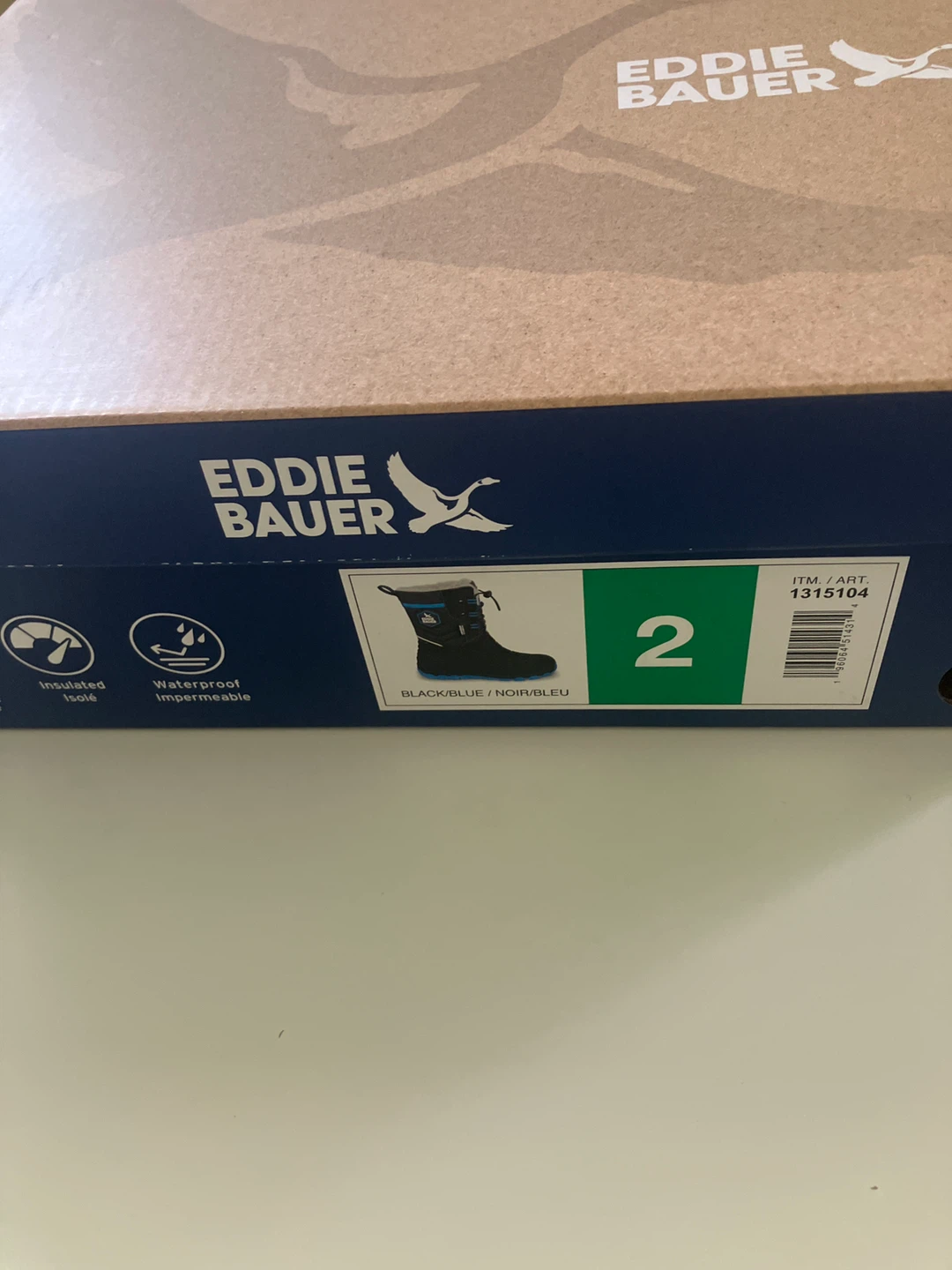 Kids Winter Boots - Size 2 - Black/Blue