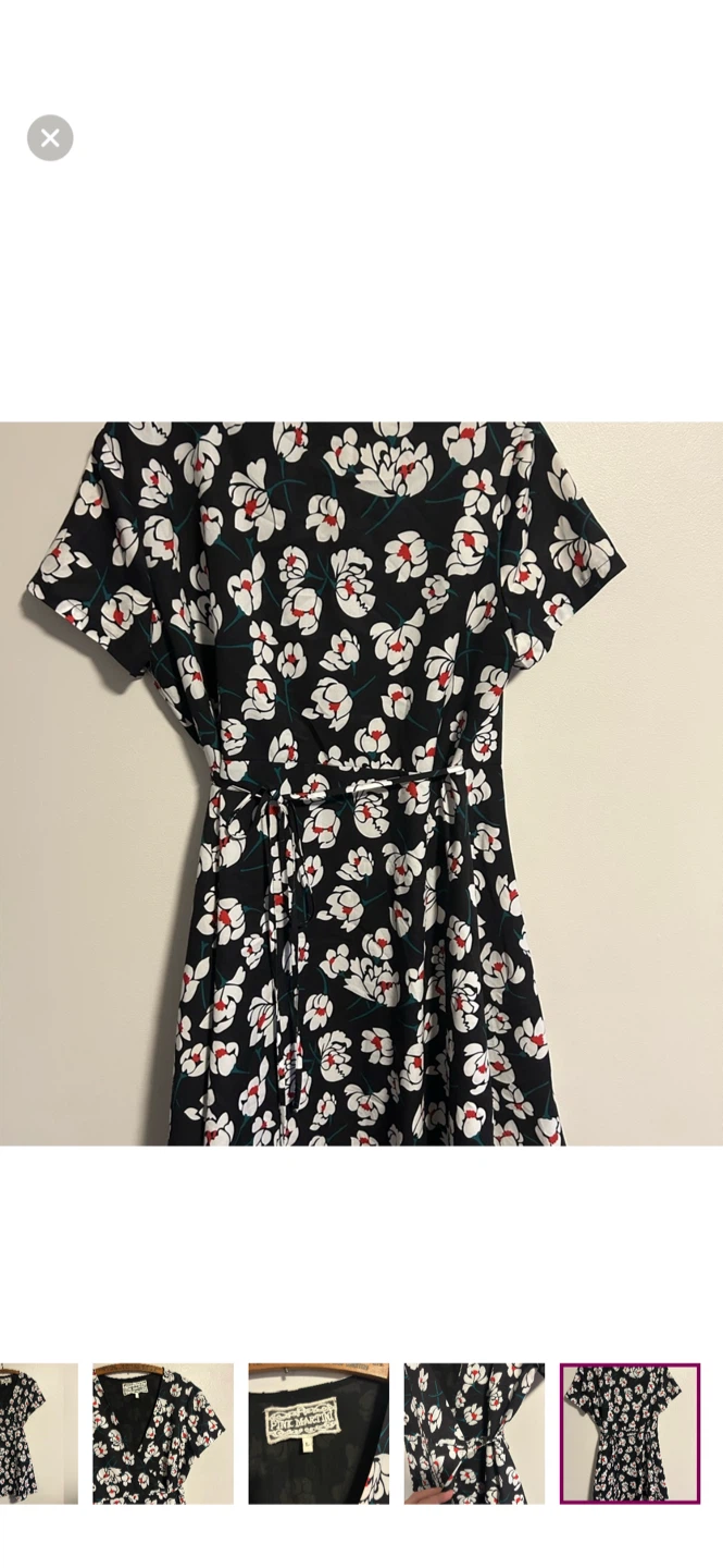 Pink Martini Floral Wrap Dress - Size L - photo 5