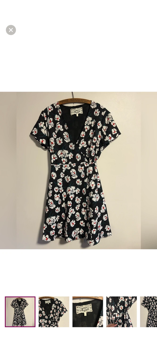 Pink Martini Floral Wrap Dress - Size L