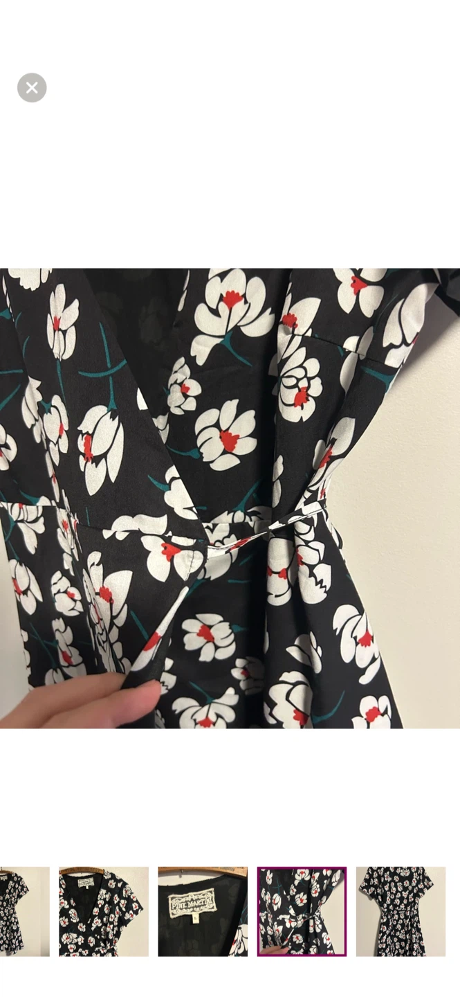 Pink Martini Floral Wrap Dress - Size L - photo 4