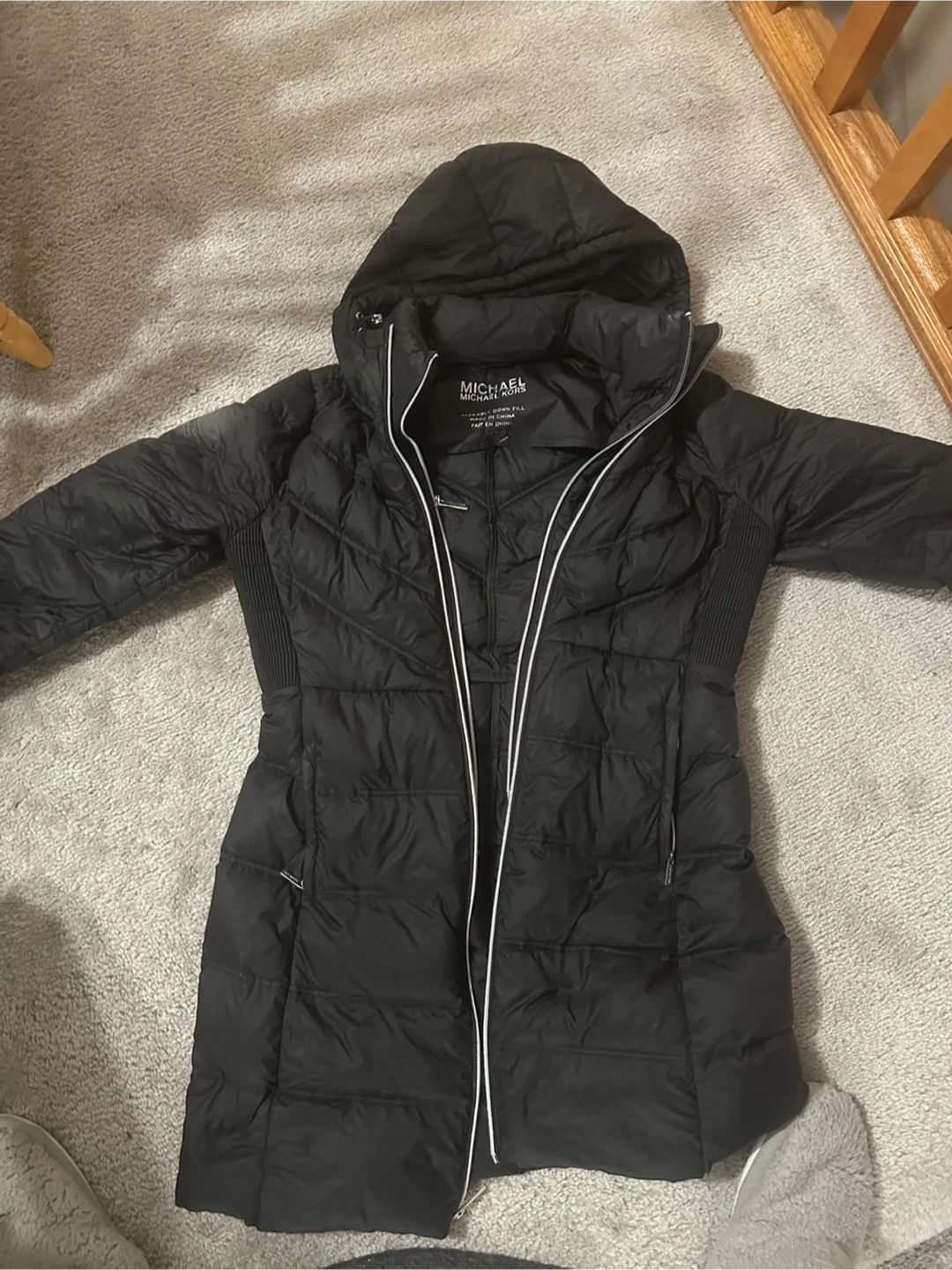 Michael Michael Kors Black Packable Down Fill Puffer - L