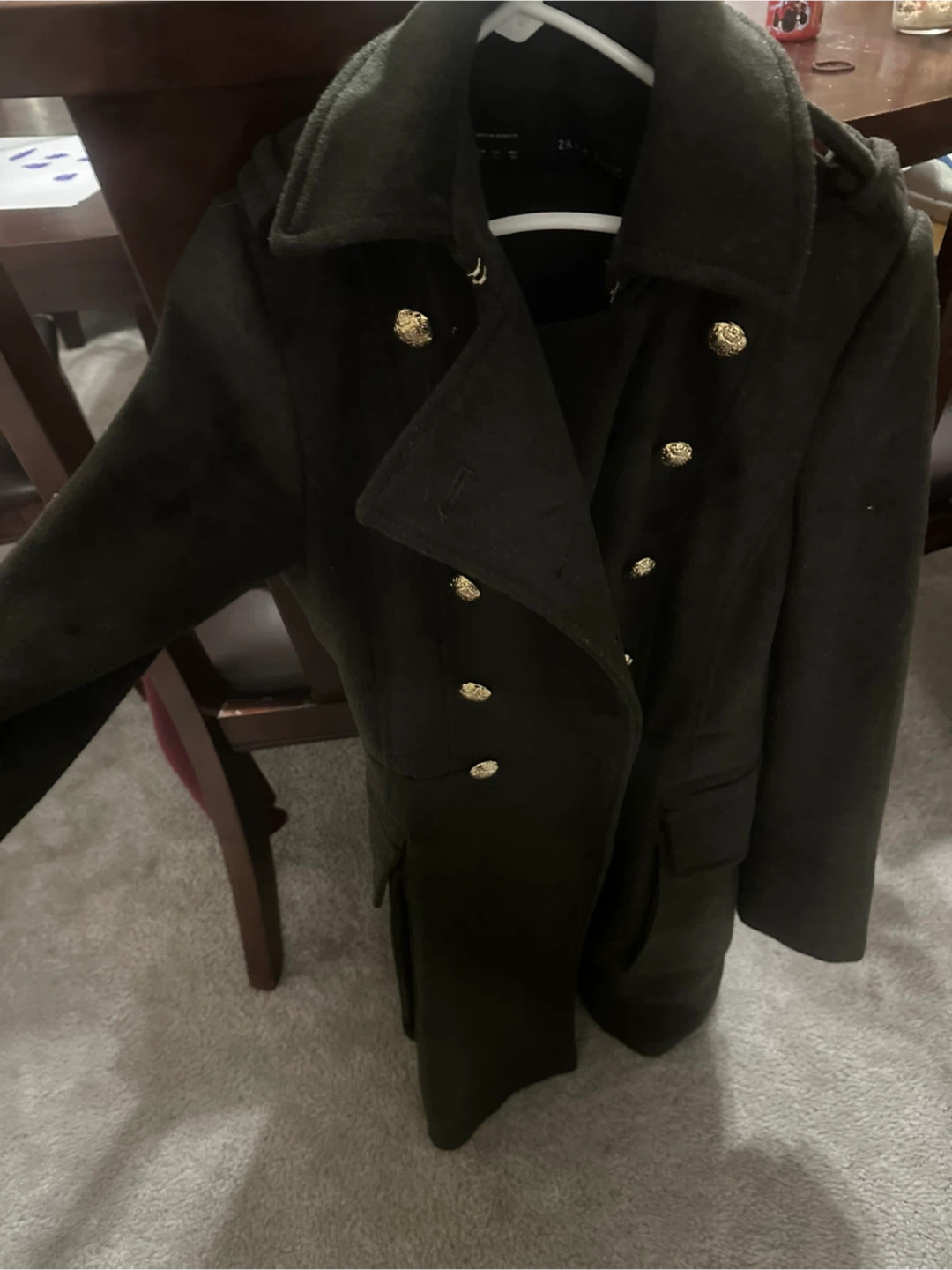 Zara Olive Green Military Style Coat - photo 2