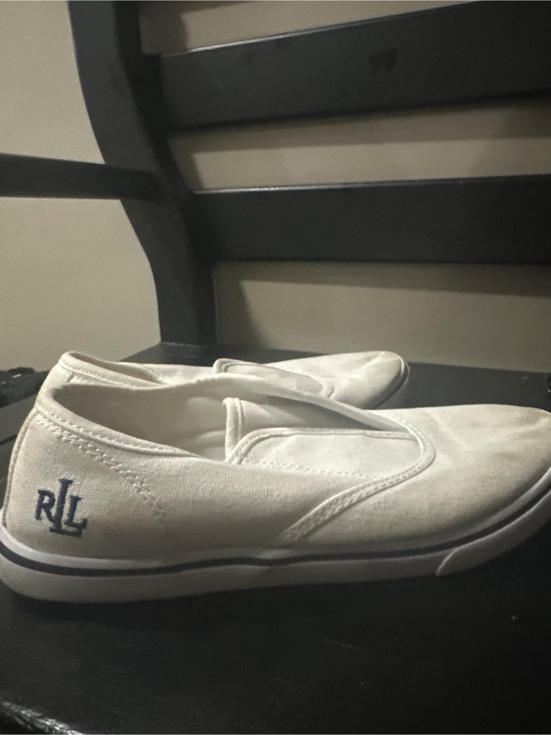 Ralph Lauren White Slip-On Shoes