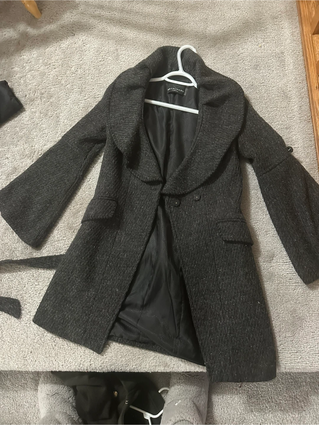 Metro Park XS Grey Wool Blend Coat