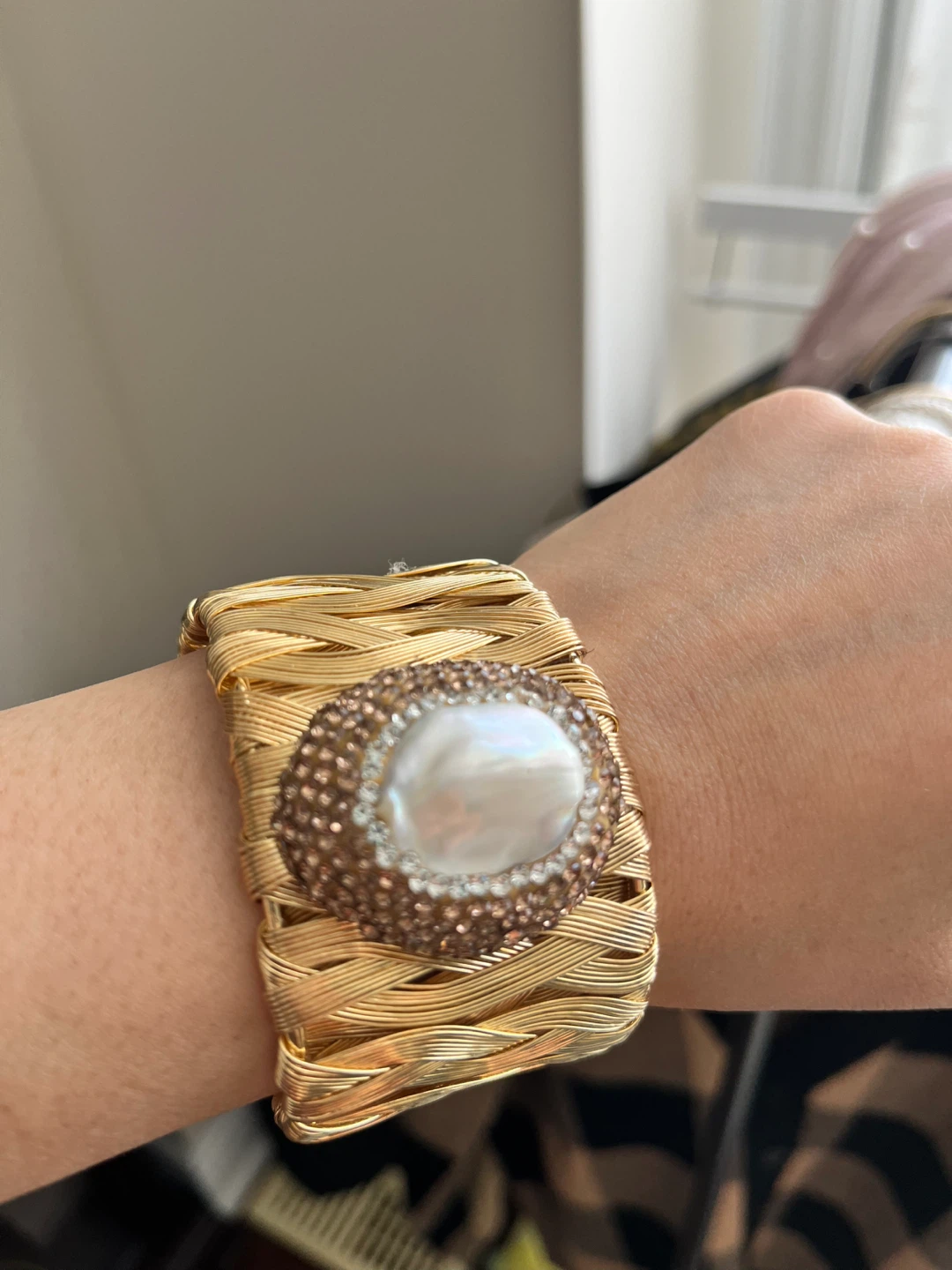Gold Tone Bracelet with Pearl Accent - photo 5