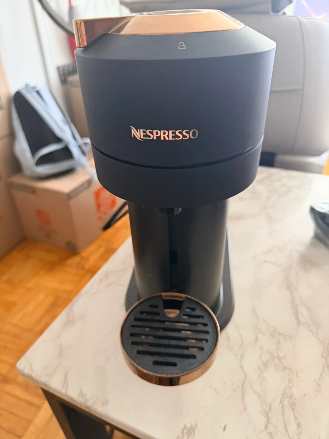 Nespresso Vertuo Next Coffee Machine - Black & Rose Gold