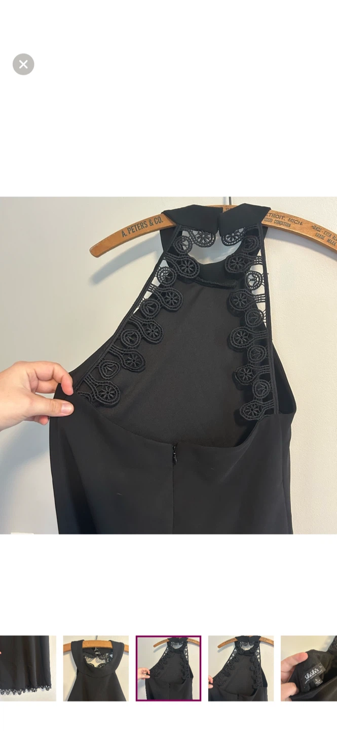 Lulus Black Halter Dress with Lace Trim - photo 5