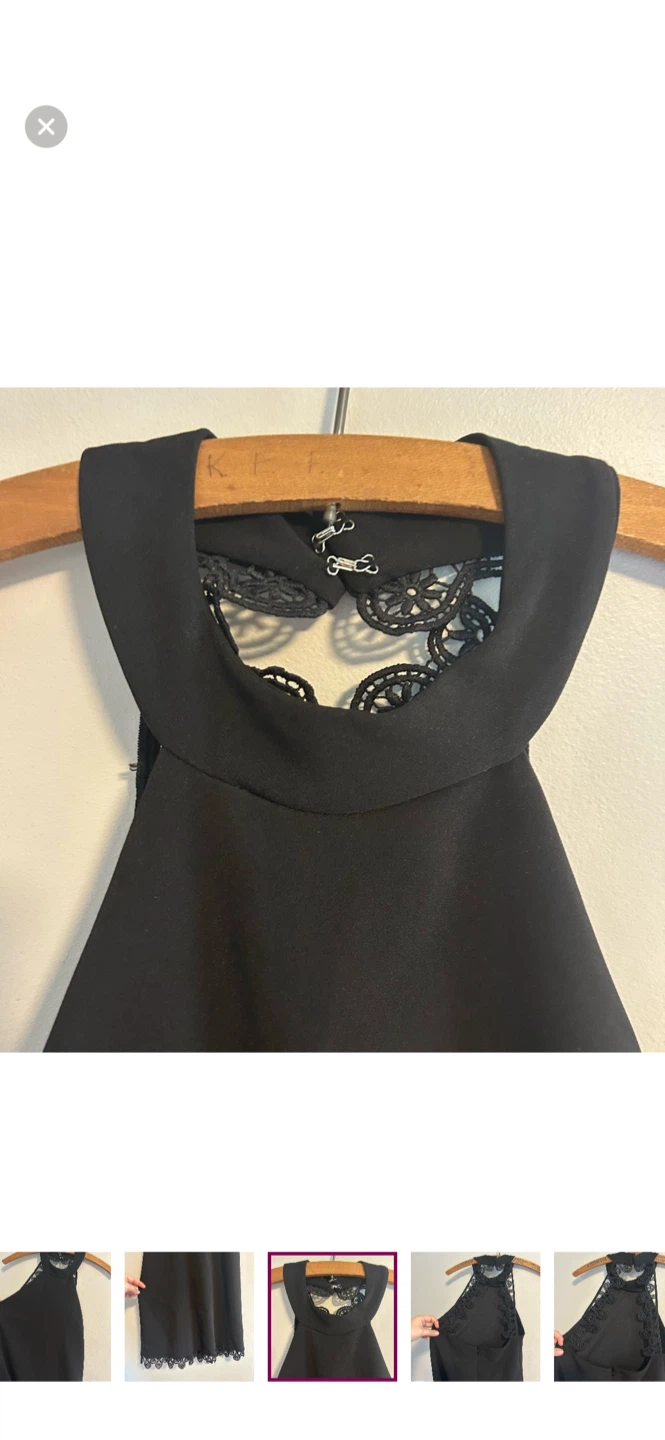 Lulus Black Halter Dress with Lace Trim - photo 4