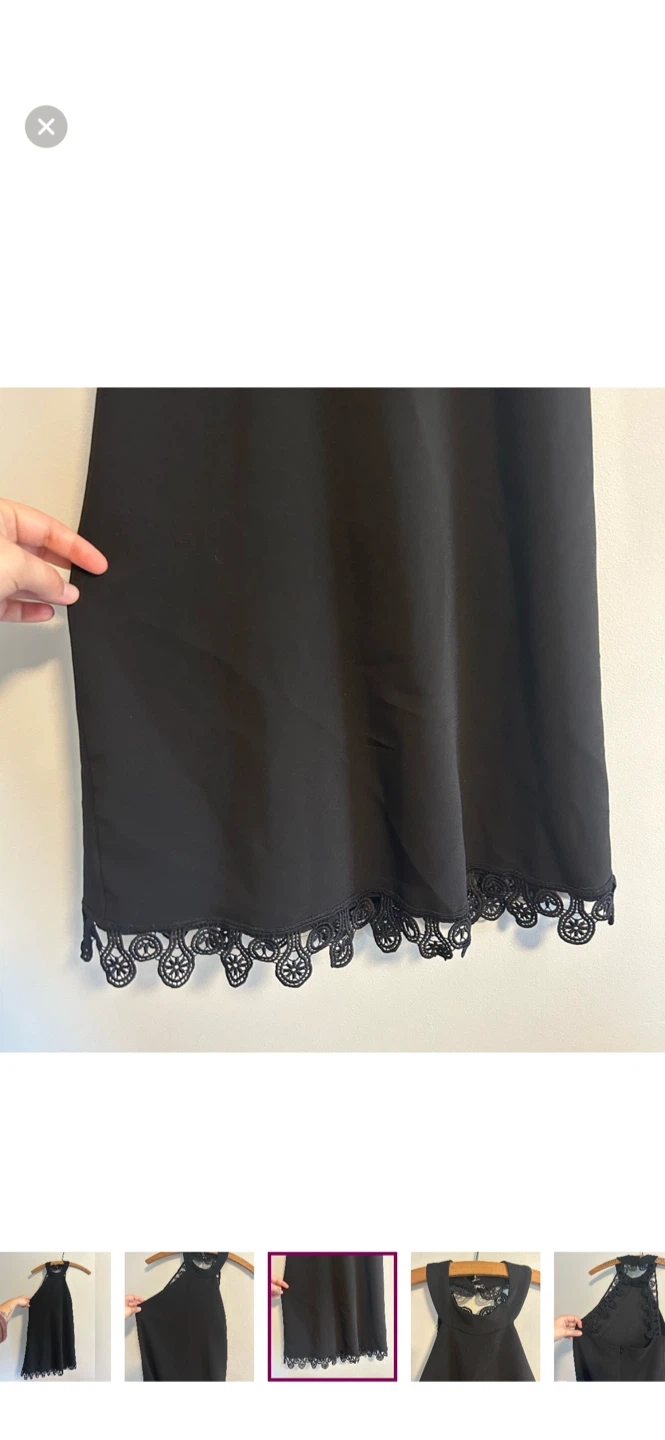 Lulus Black Halter Dress with Lace Trim - photo 3