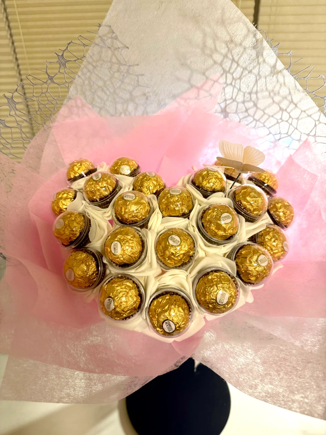 Heart Shape Ferrero Rocher Chocolate Bouquet