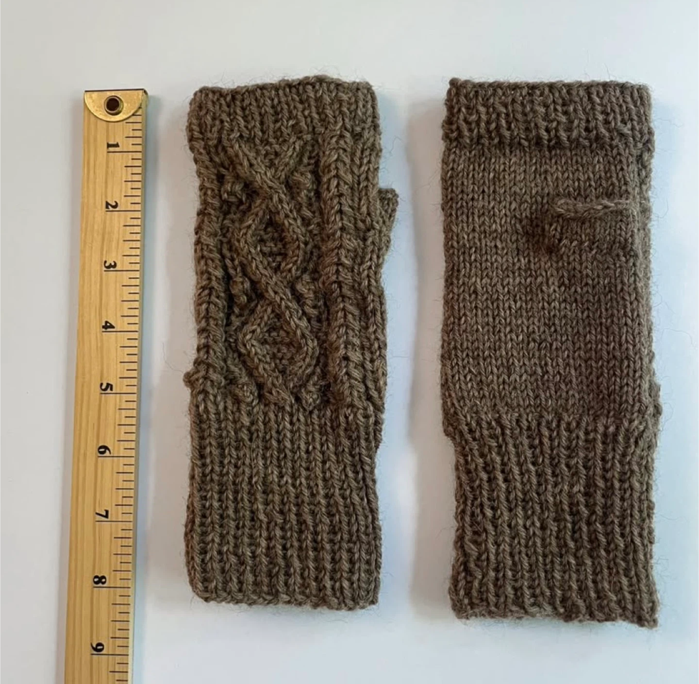 Brand new handmade Mocha Knit Fingerless Gloves - photo 3