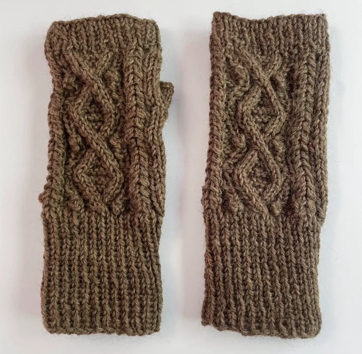 Brand new handmade Mocha Knit Fingerless Gloves