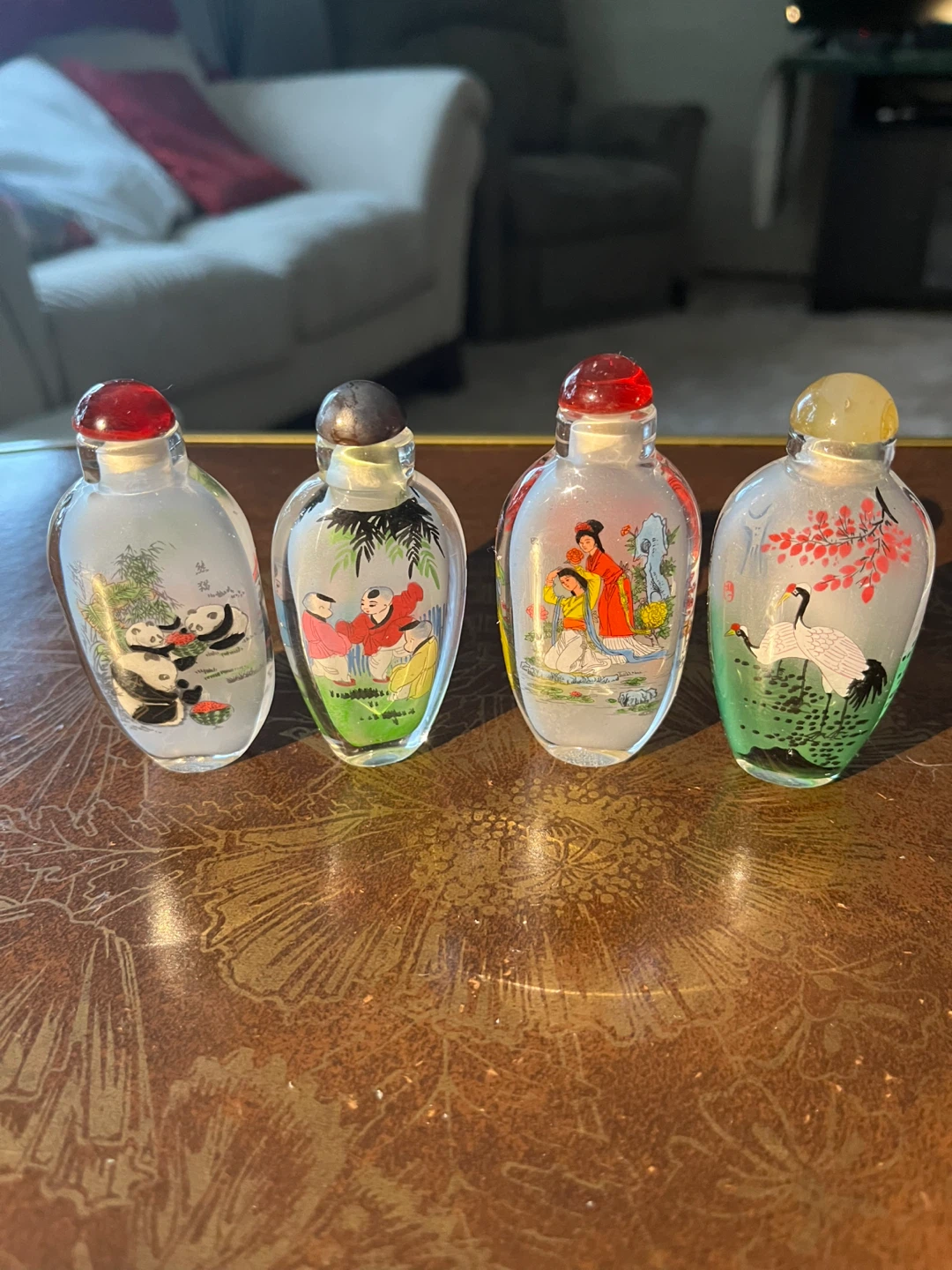 Vintage Reverse Painted Snuff Bottles