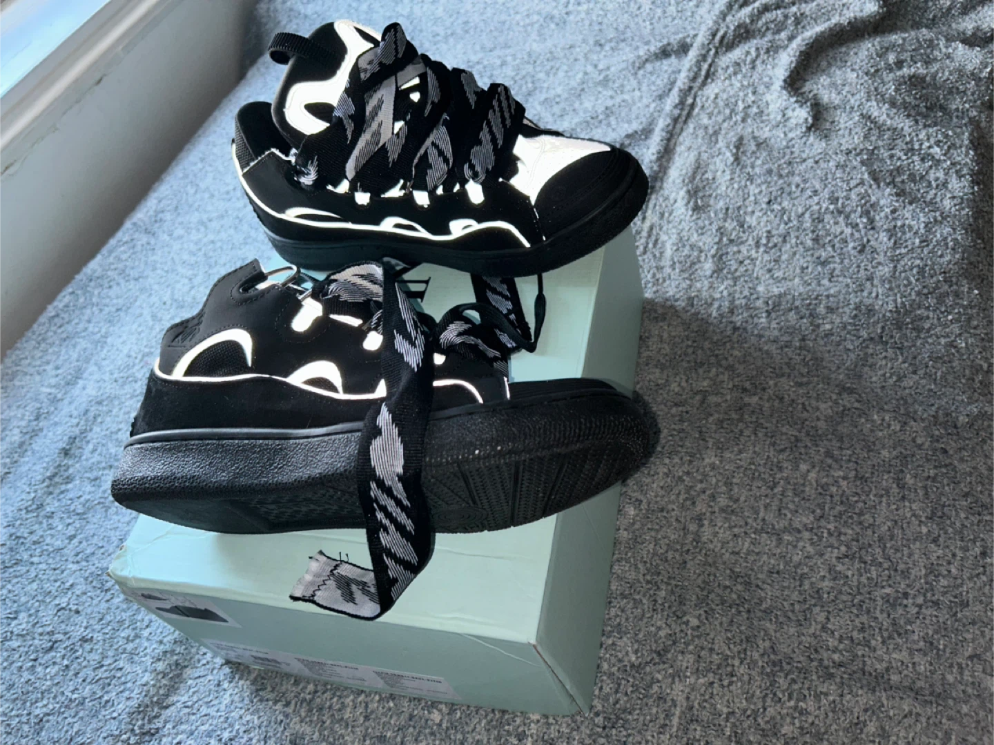 Lanvin Curb Sneakers - Black/White - photo 3