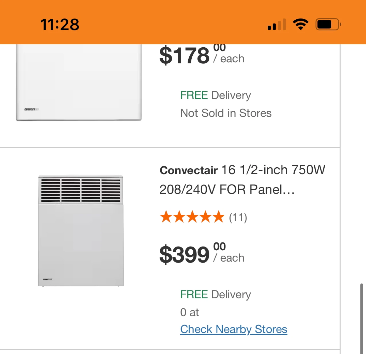 Convectair 16 1/2-inch wall mountable heater - photo 4