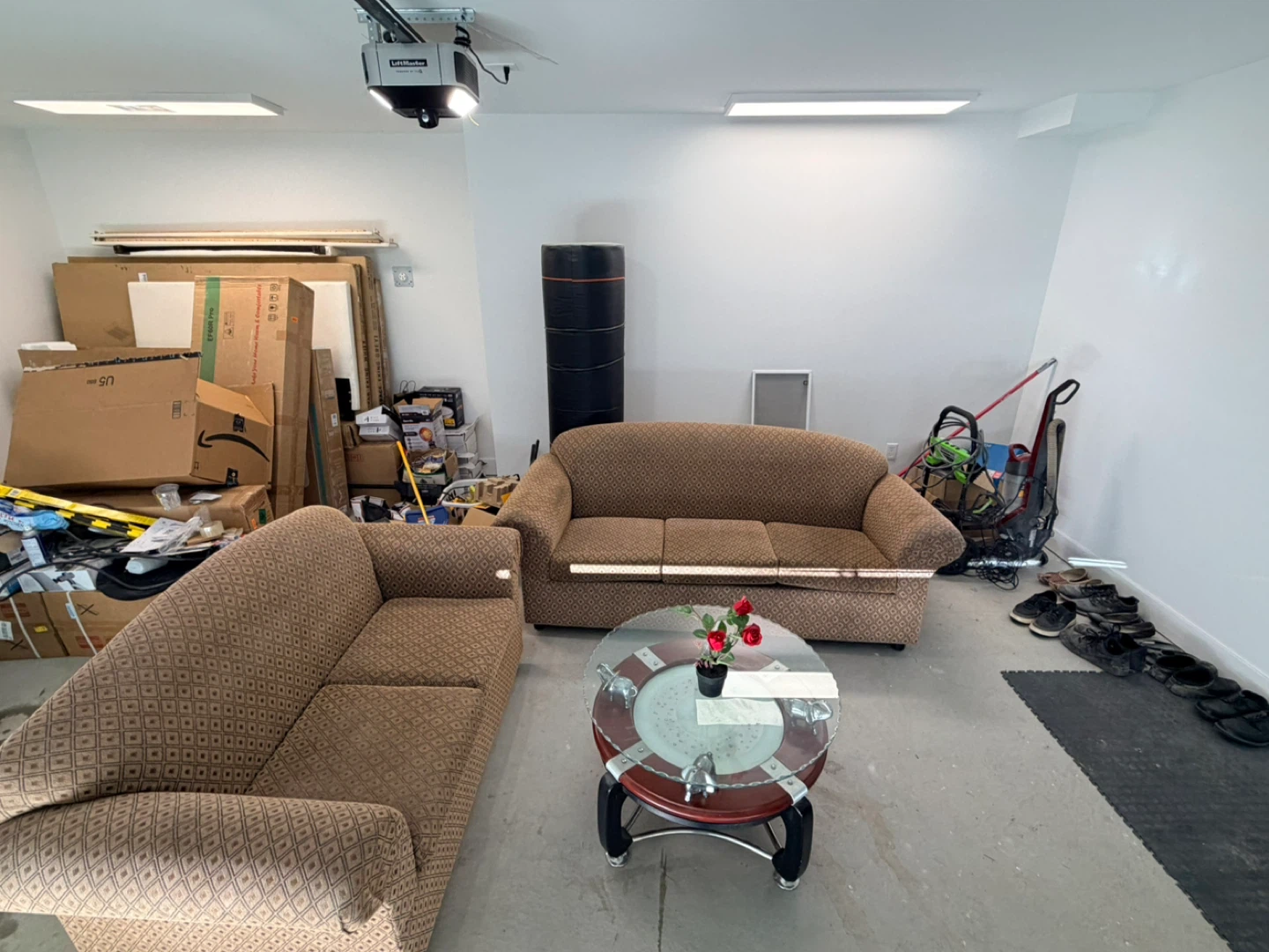 Brown Patterned Sofa and Loveseat Set - photo 2