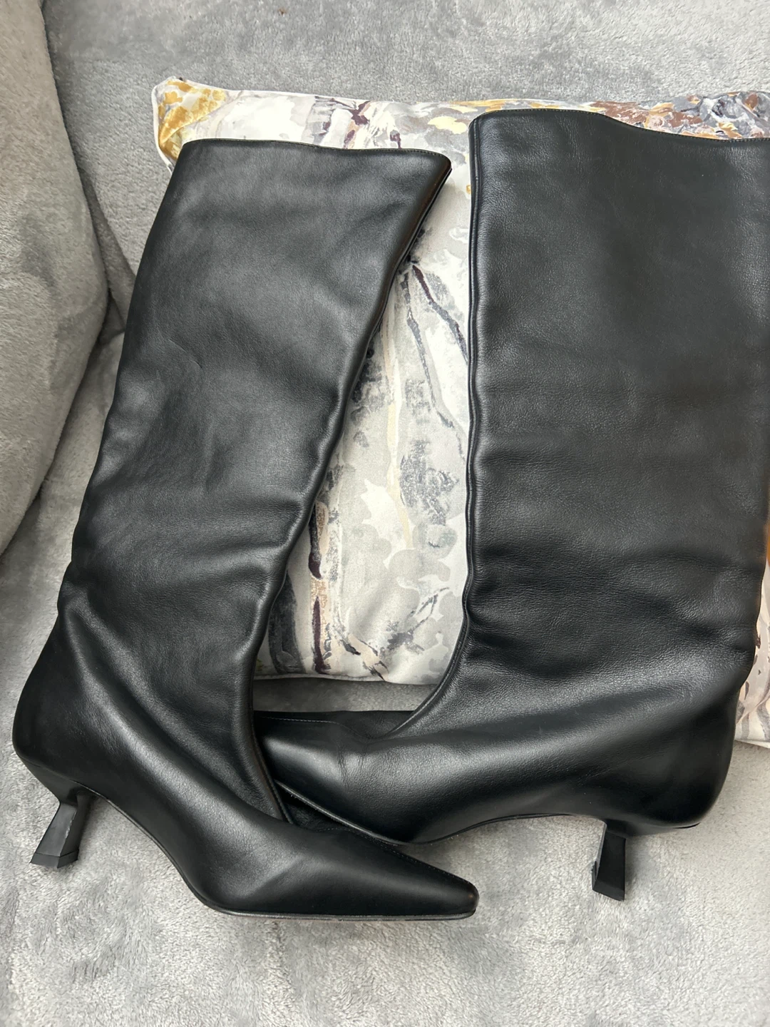 Anna Palma Black Leather Boots - Size 37