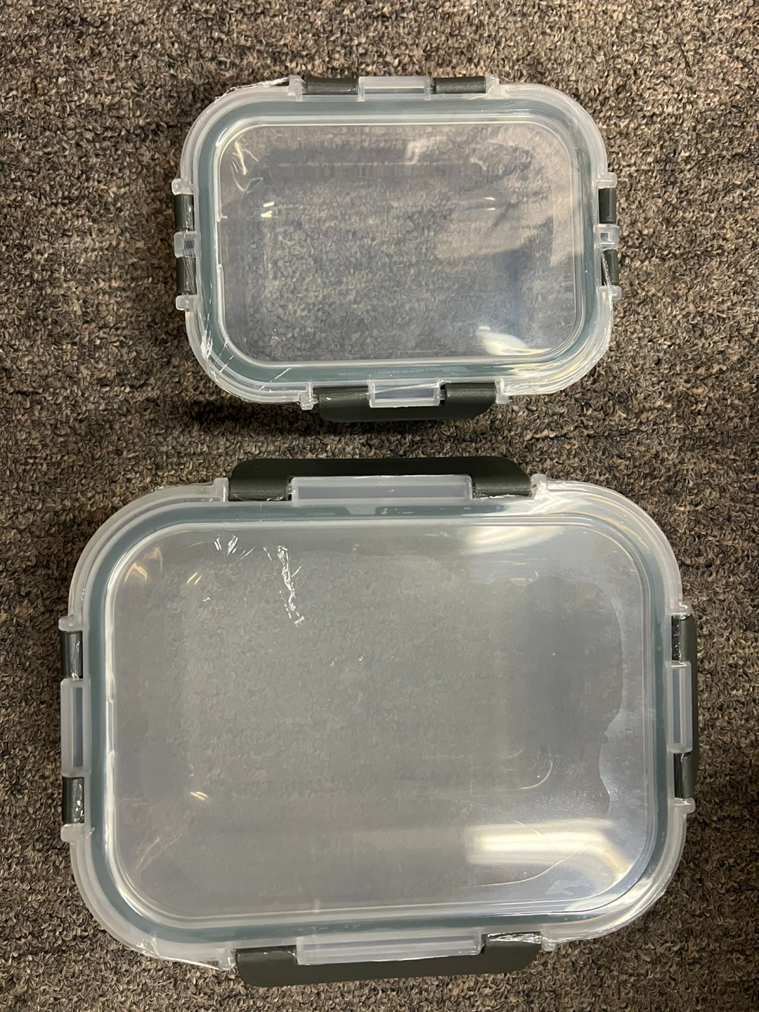 Two Clear Food Storage Containers