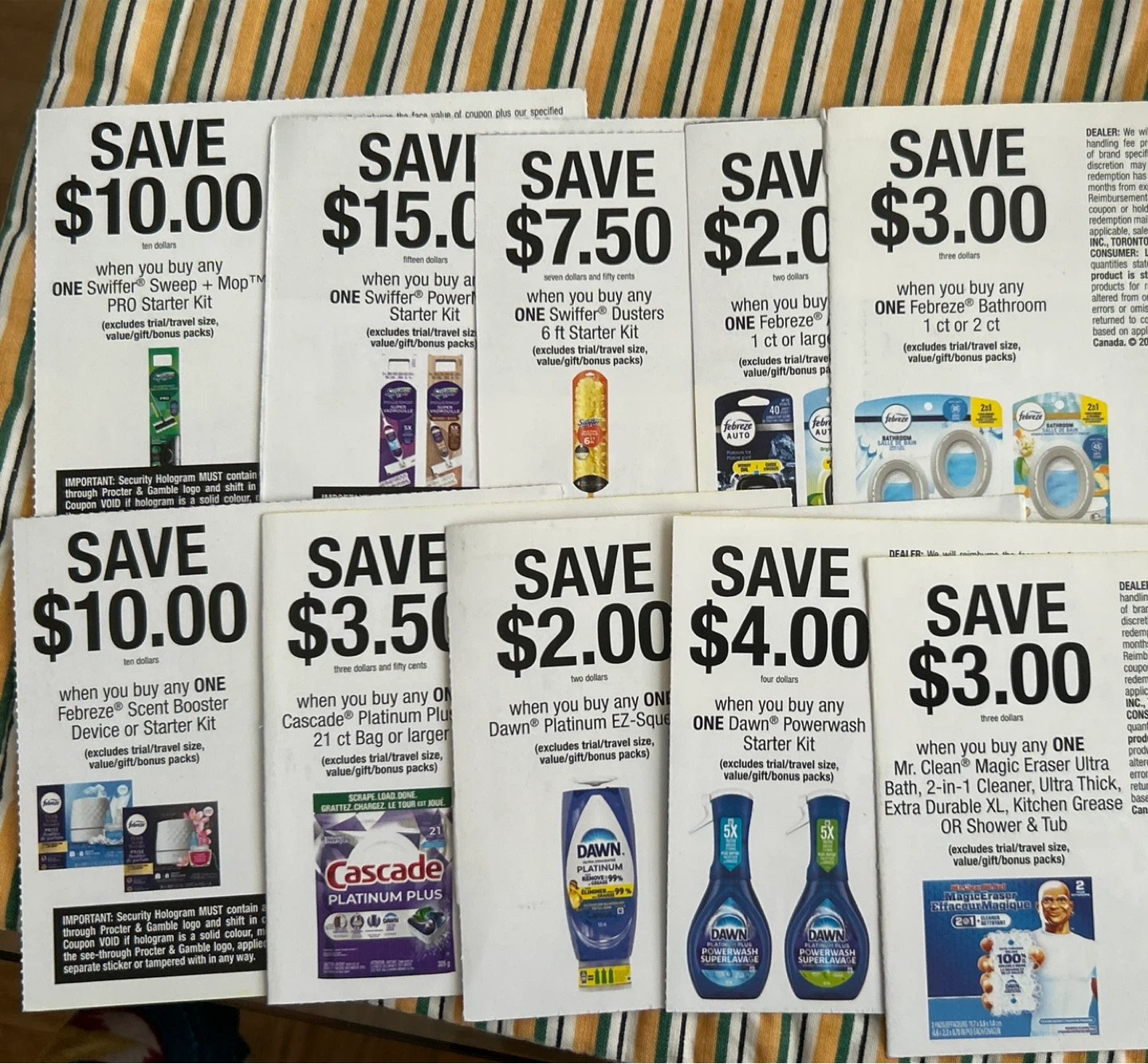 Variety of P&G Coupons - Save on Swiffer, Febreze, Dawn & More!