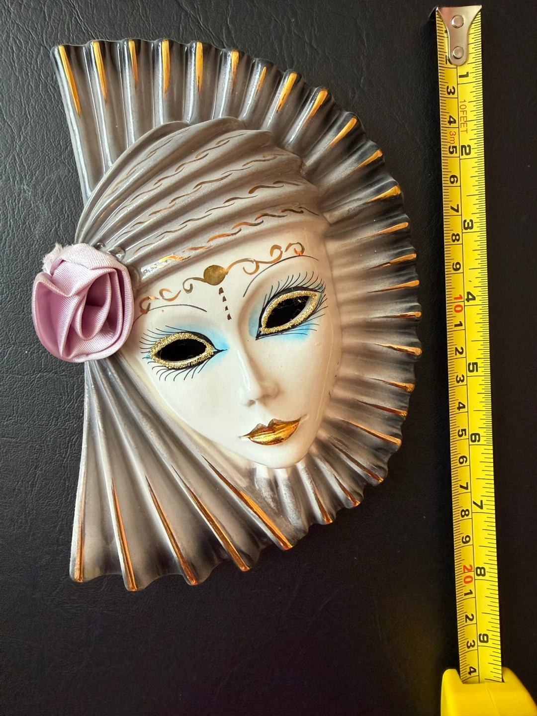 Vintage Venetian Style Porcelain Mask Wall Decor - photo 3