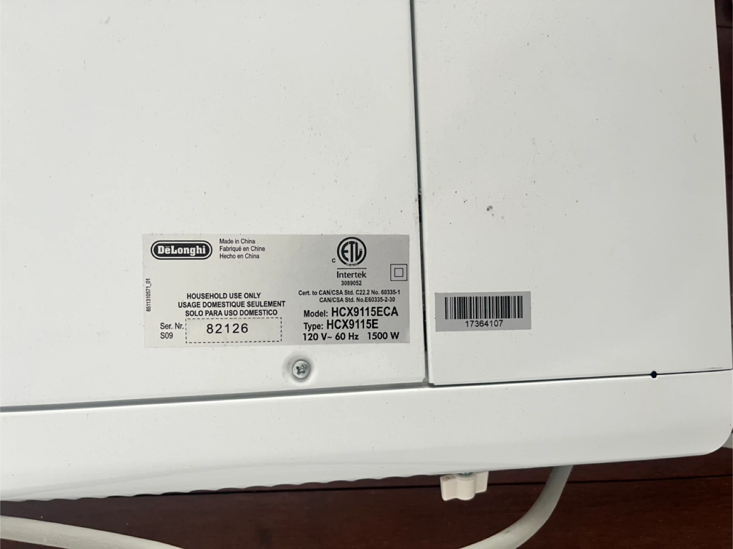 DeLonghi HCX9115ECA Slim Convection Panel Heater - photo 3