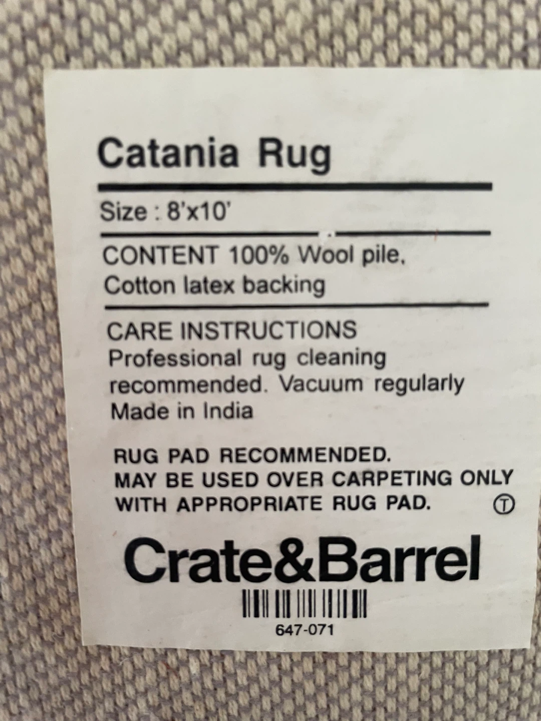Crate & Barrel Catania Rug - 8'x10' - photo 4