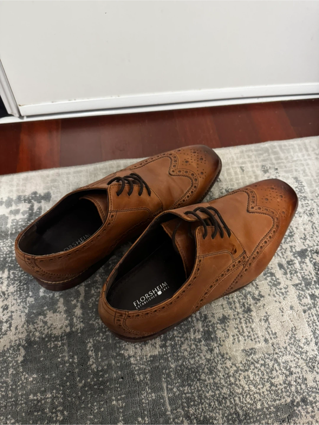 Florsheim Mens Brown Leather Wingtip Dress Shoes - Size 9.5 - photo 2