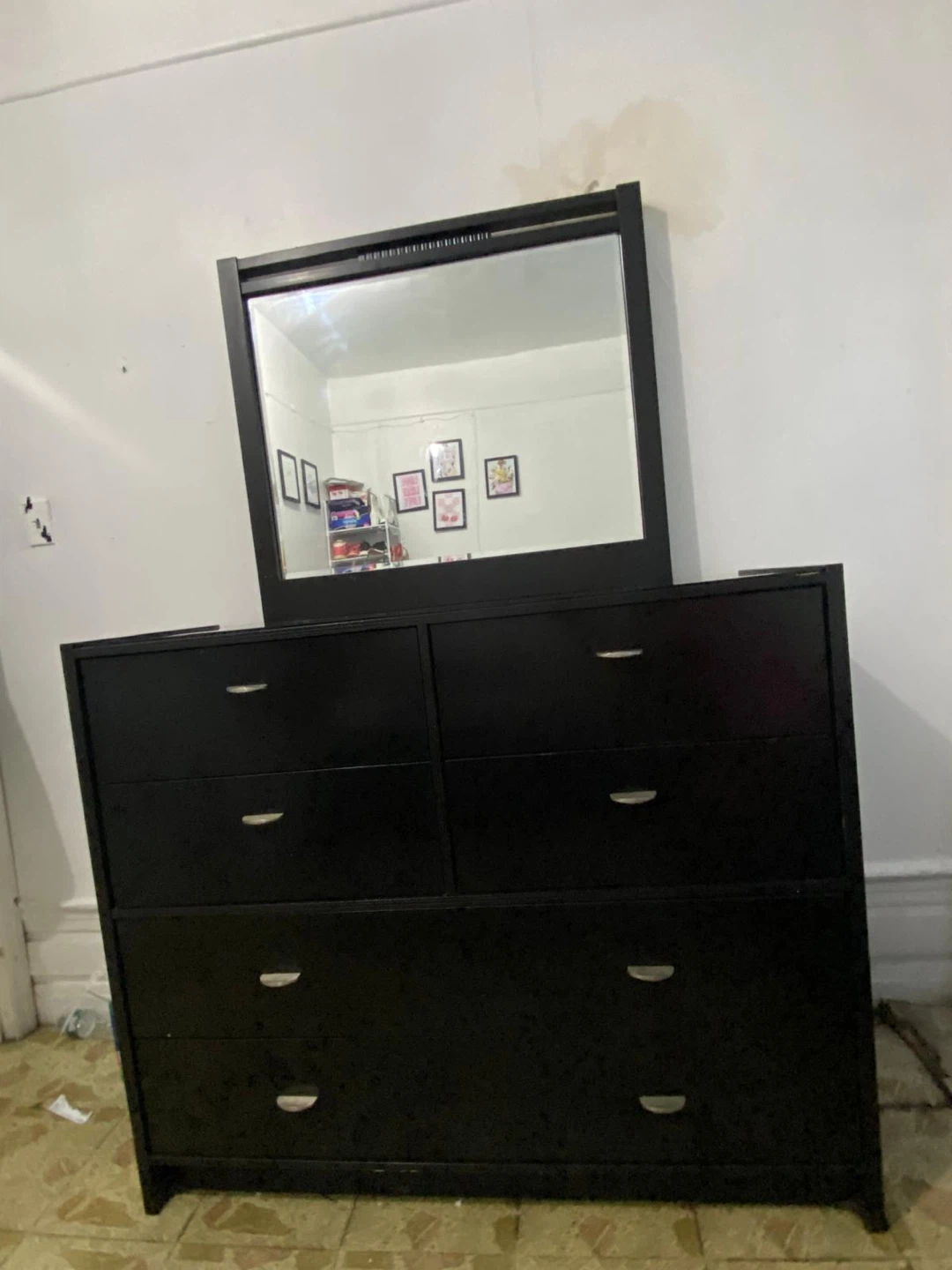 Black Dresser with Mirror