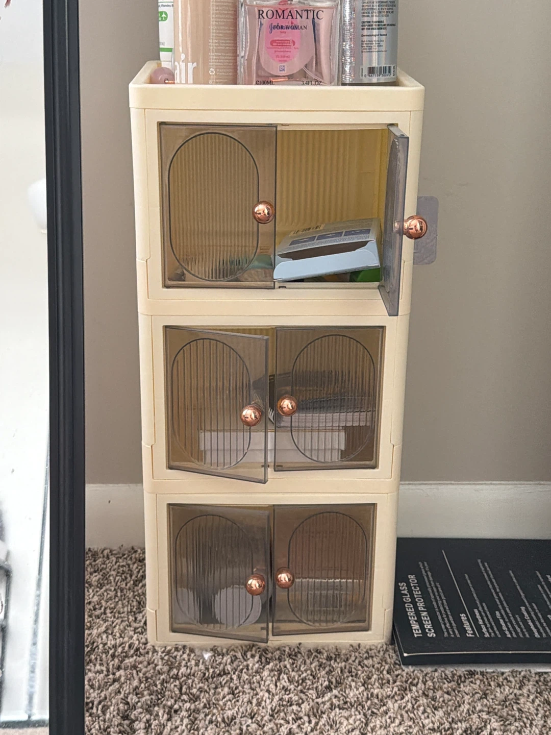 3-Tier Storage Cabinet with Doors